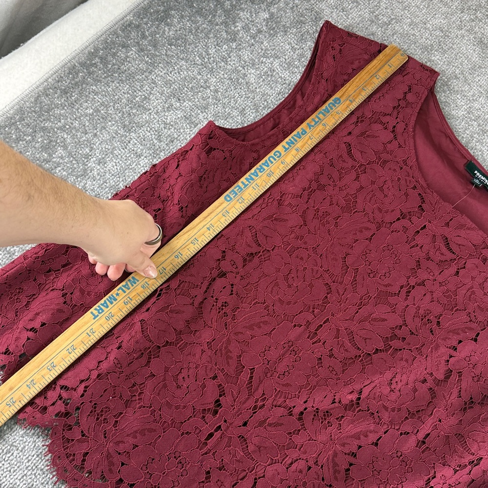 NWT Premise Studio Sleeveless Burgundy Lace Blouse Shirt Womens XL Business Work - Picture 2 of 7